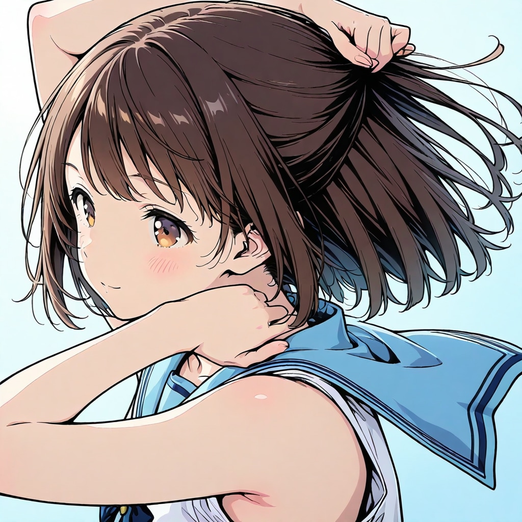 チラ見えうなじ