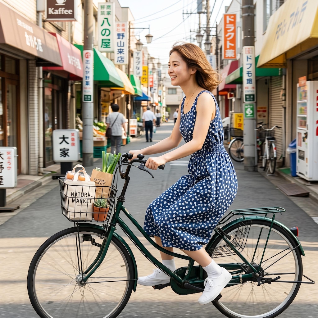 自転車でお買い物