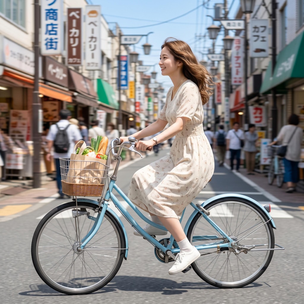 自転車でお買い物