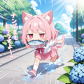 紫陽花にかまってる暇はにゃい！！ 2枚目