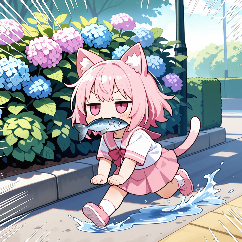 紫陽花にかまってる暇はにゃい！！