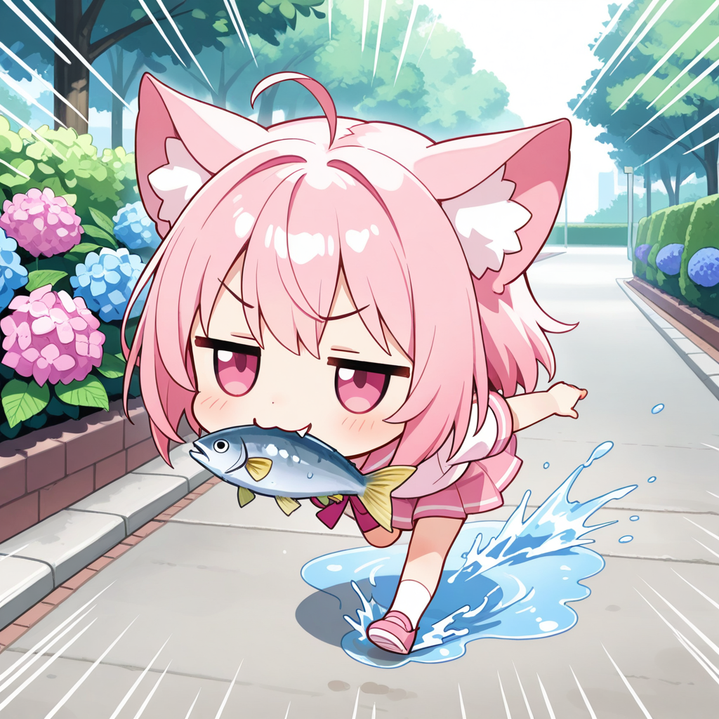 紫陽花にかまってる暇はにゃい！！