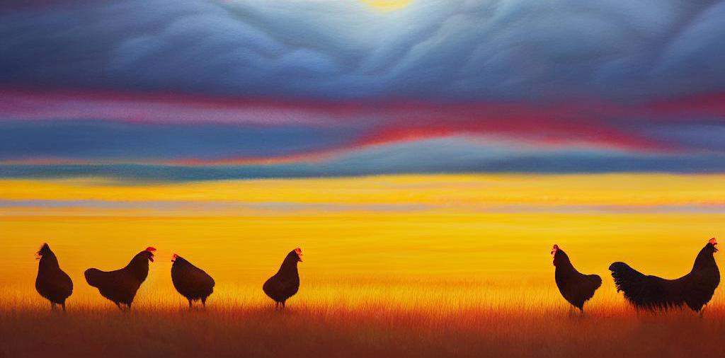 Chickens or ducks above the cloud