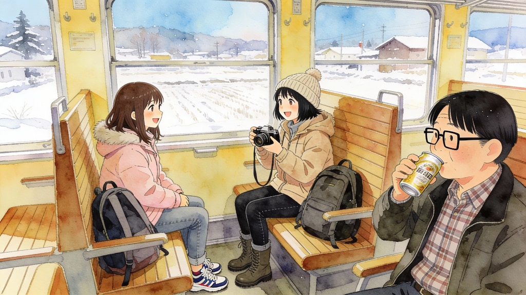 撮り鉄と乗り鉄の少女