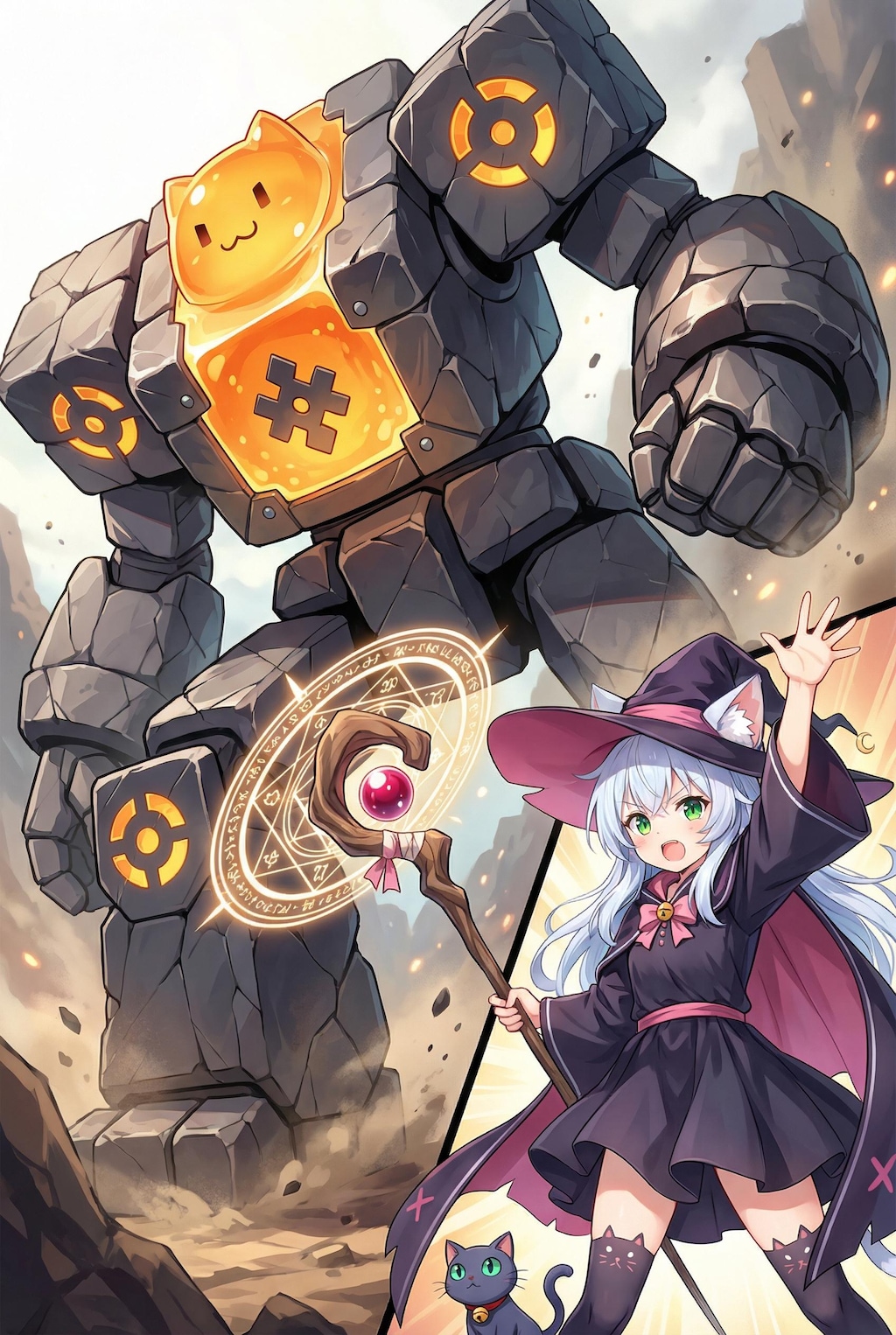 にゃんゴーレムとネコミミ魔女でロボパイ！