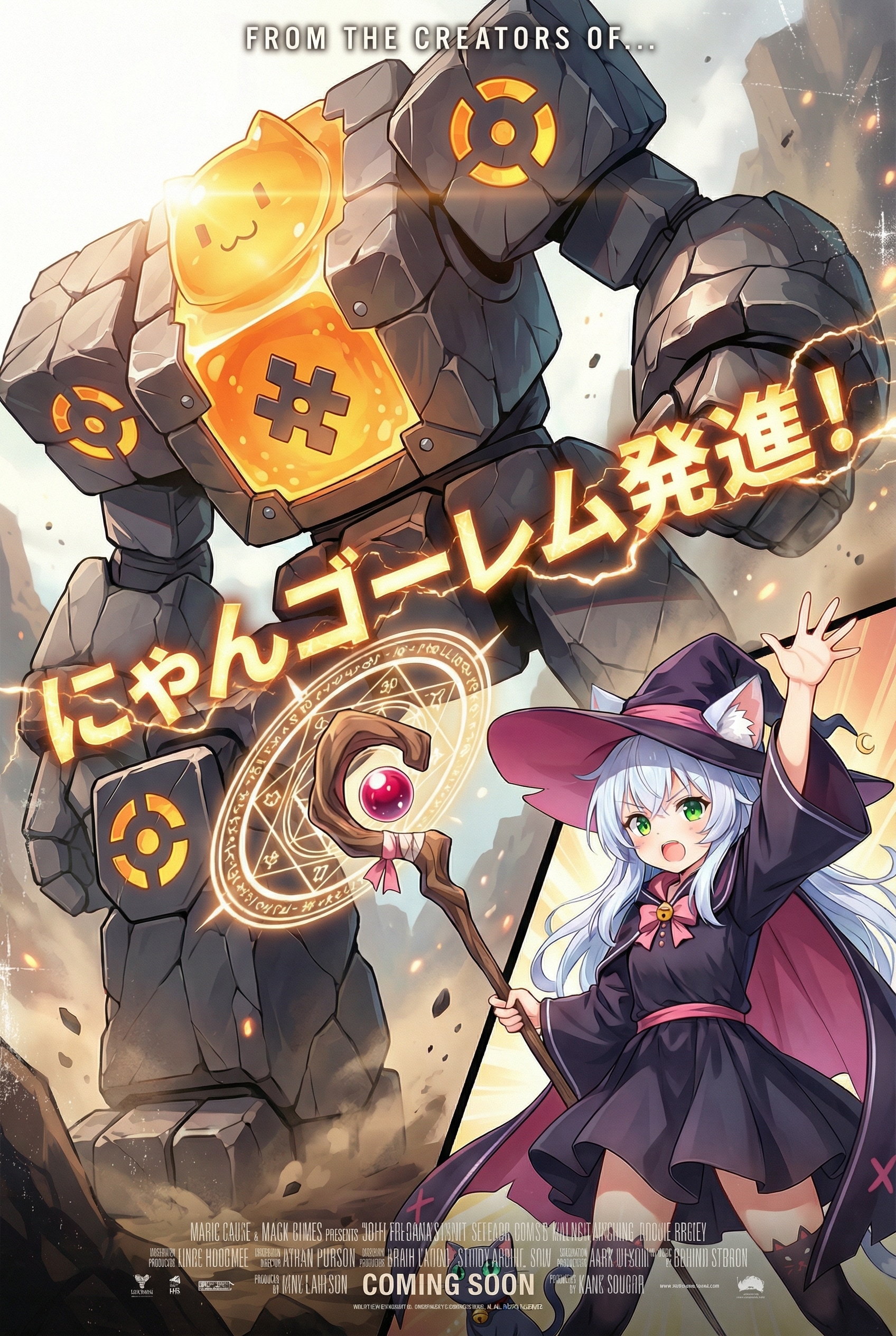 にゃんゴーレムとネコミミ魔女でロボパイ！ | の人気AIイラスト・グラビア