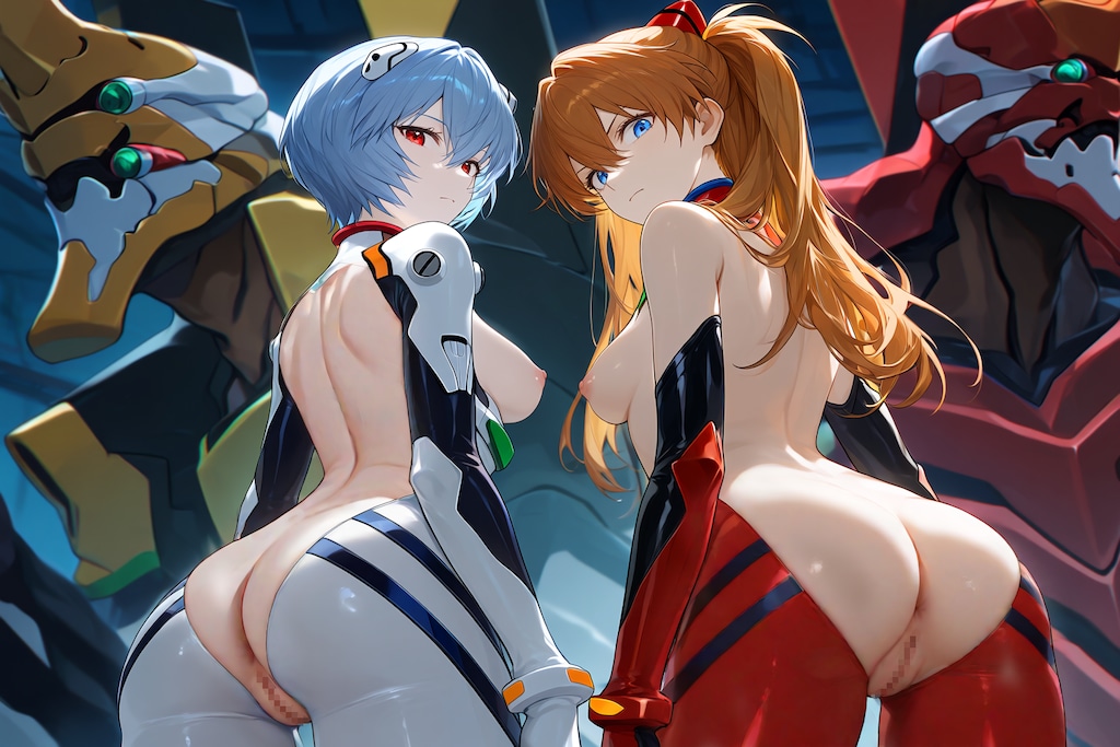 [2枚]【R-18版】「シンジくん…新しいプラグスーツ。どう思う…」 「早く言いなさいよ！バカシンジ！」 「うん…いいと思うよ。その…前も見せてくれると嬉しいんだけど…」（パロディ運動会１８の２）