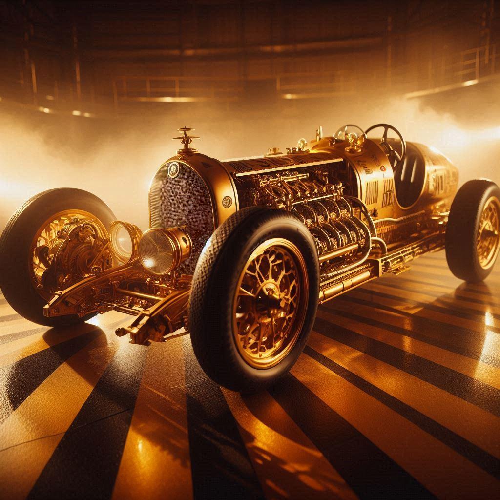 ゴールドカラーのジャガーレーシングカー | の人気AIイラスト・グラビア