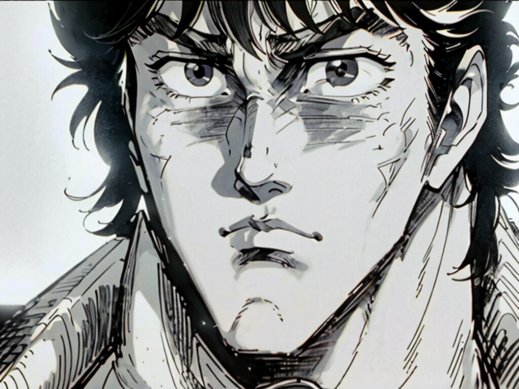 北斗の拳　ケンシロウ　モノクロ