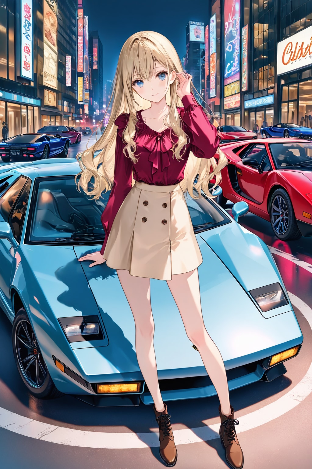 スーパーカー＆専属美人ドライバー | の人気AIイラスト・グラビア