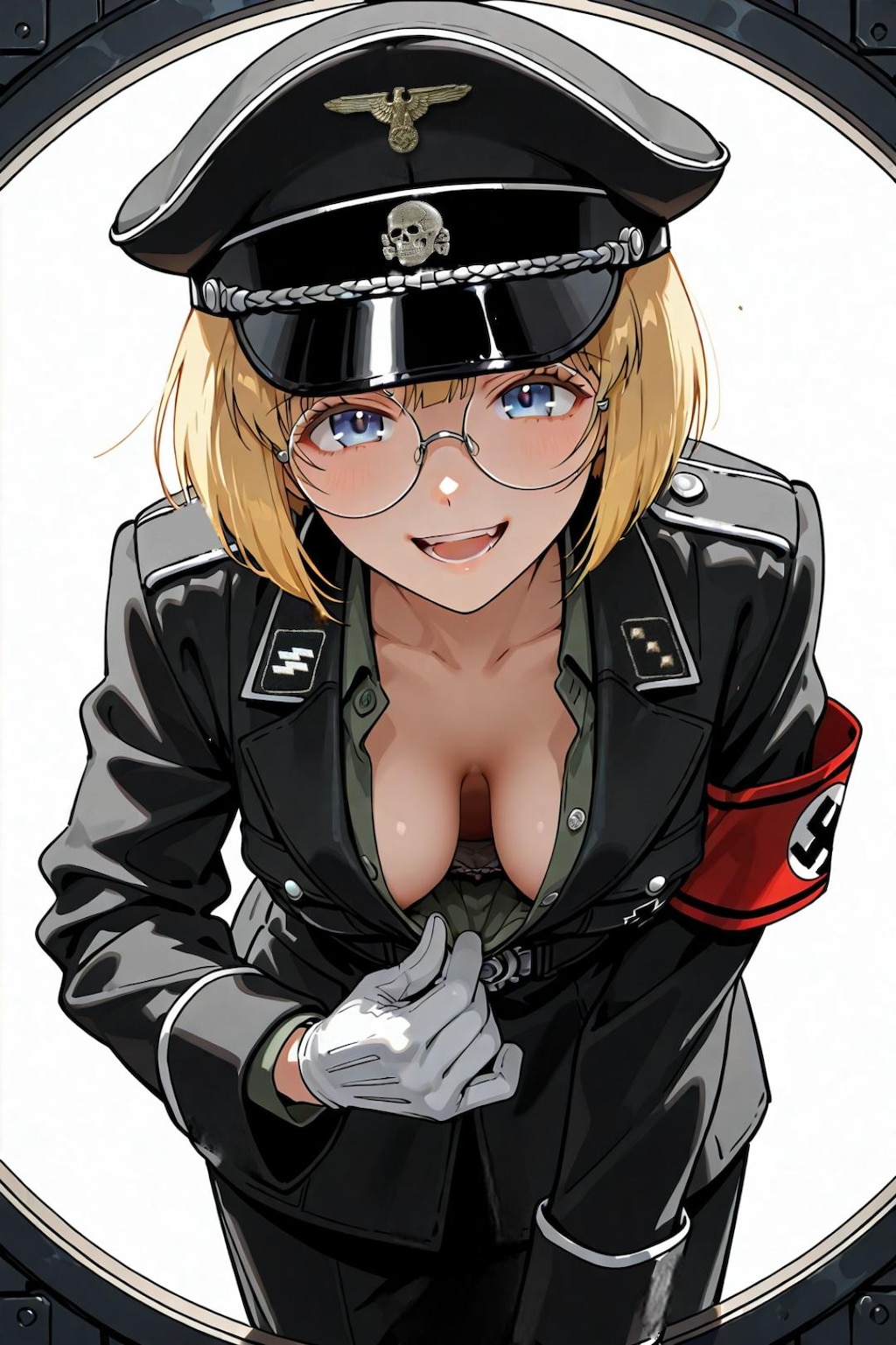 軍服 de 胸チラ
