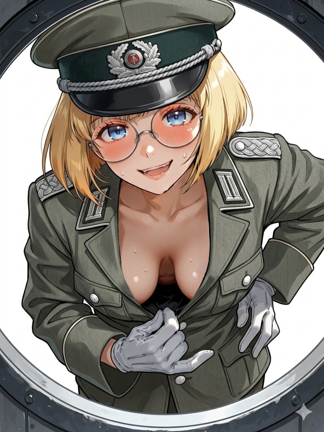 軍服 de 胸チラ