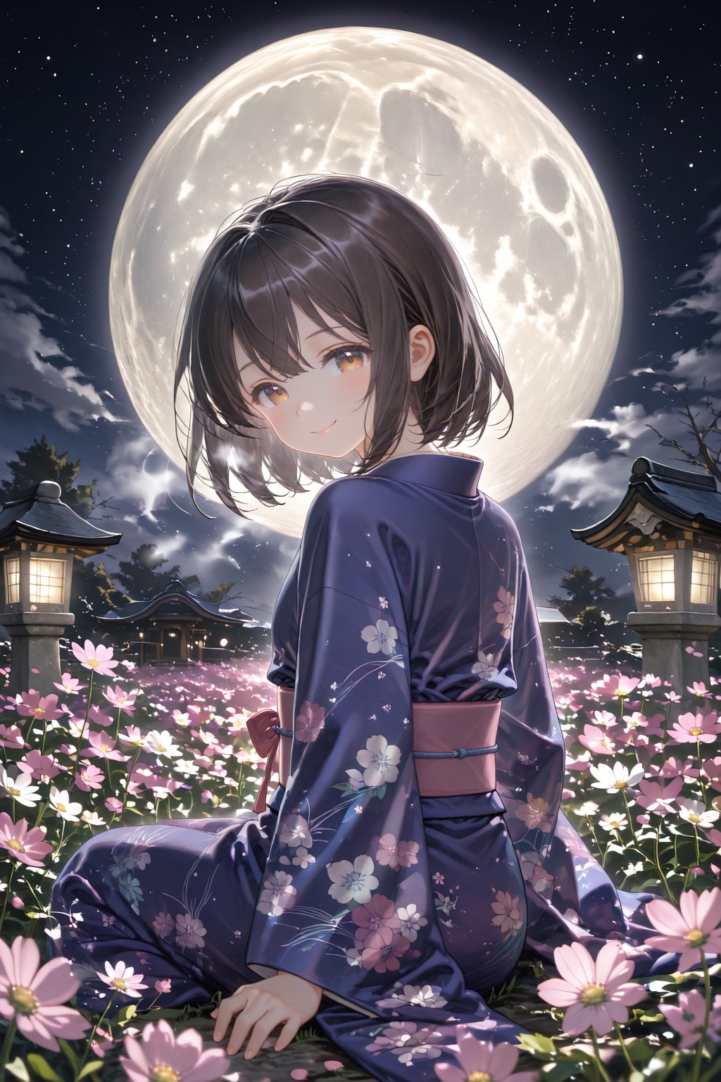 一緒にお月見しようね。のおんなのこ | の人気AIイラスト・グラビア