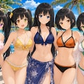 5つの笑顔と夏の海 2枚目