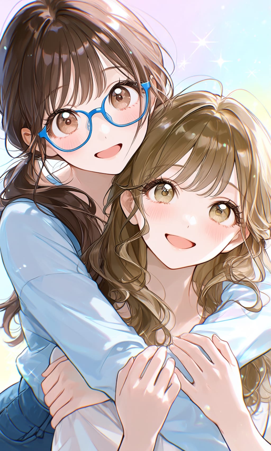 後ろからハグ