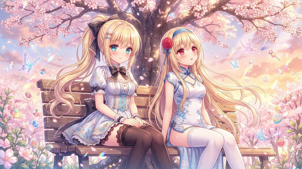 花影に寄り添う春想