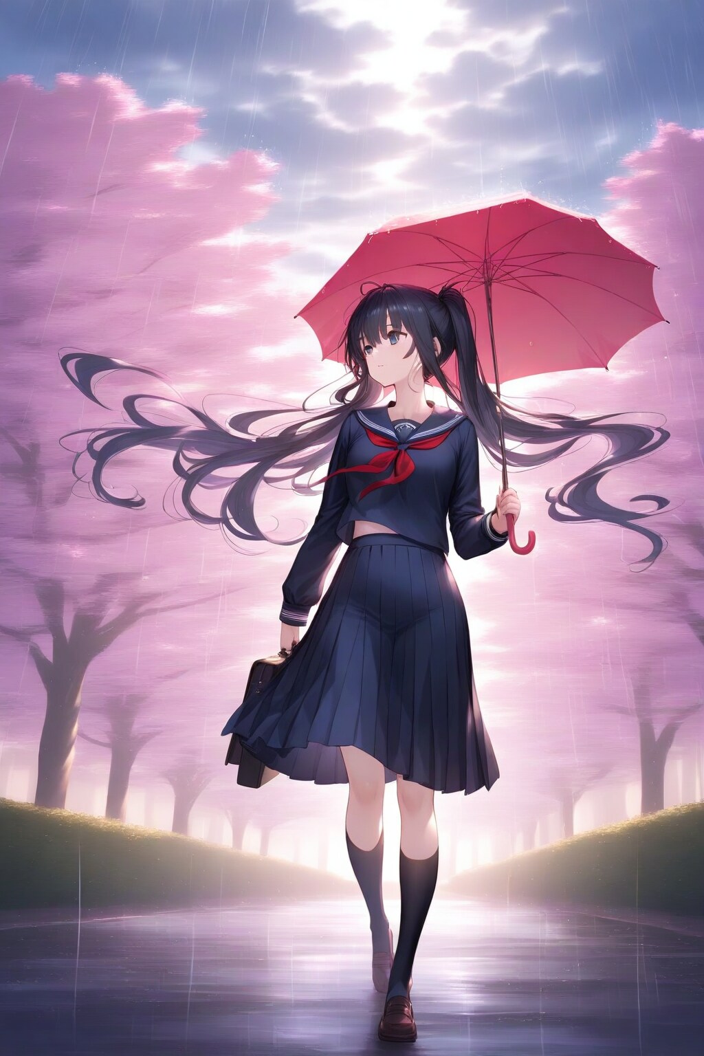 雨下の少女 | の人気AIイラスト・グラビア