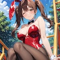 すべり台と兎 2枚目