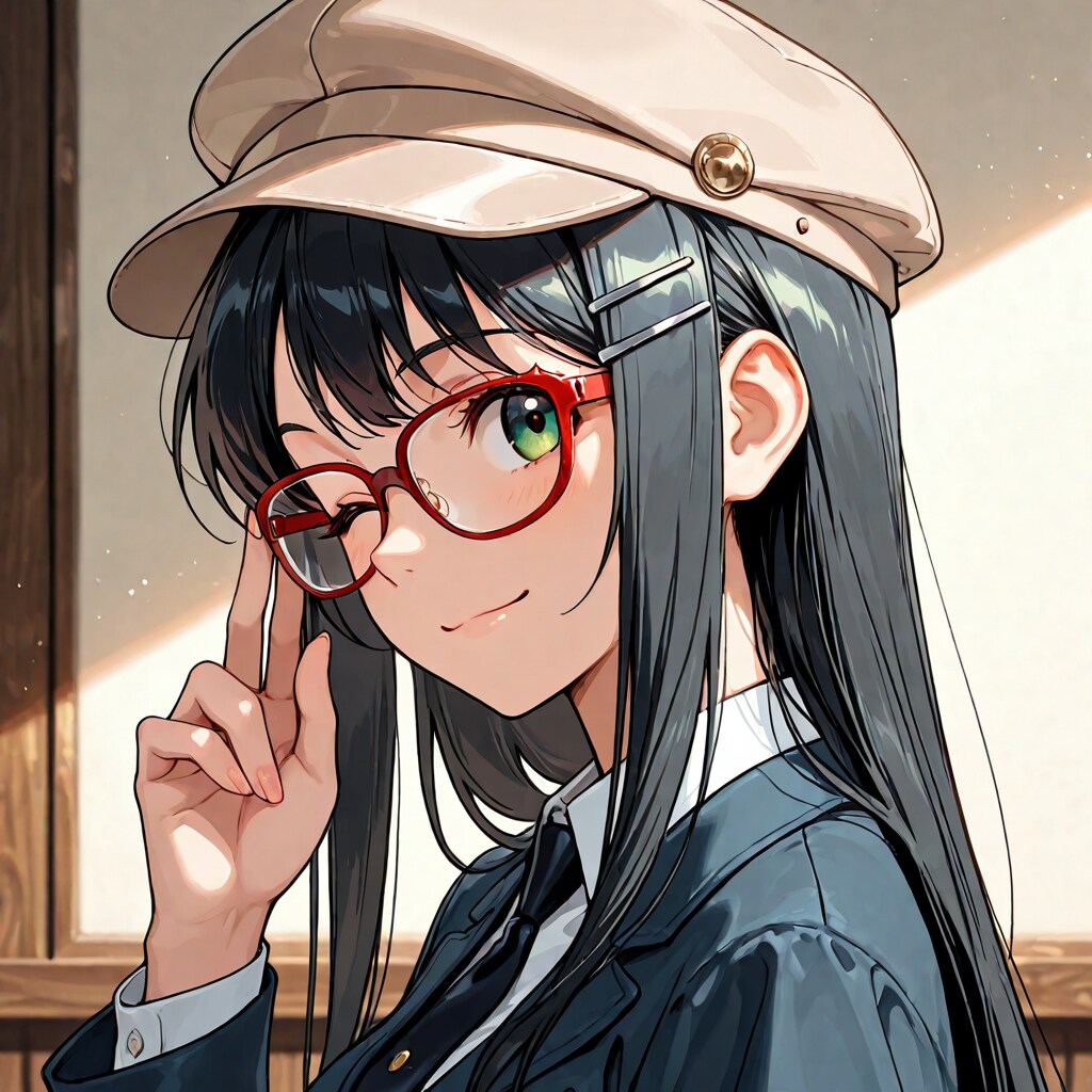 眼鏡と帽子を被った後輩 | の人気AIイラスト・グラビア