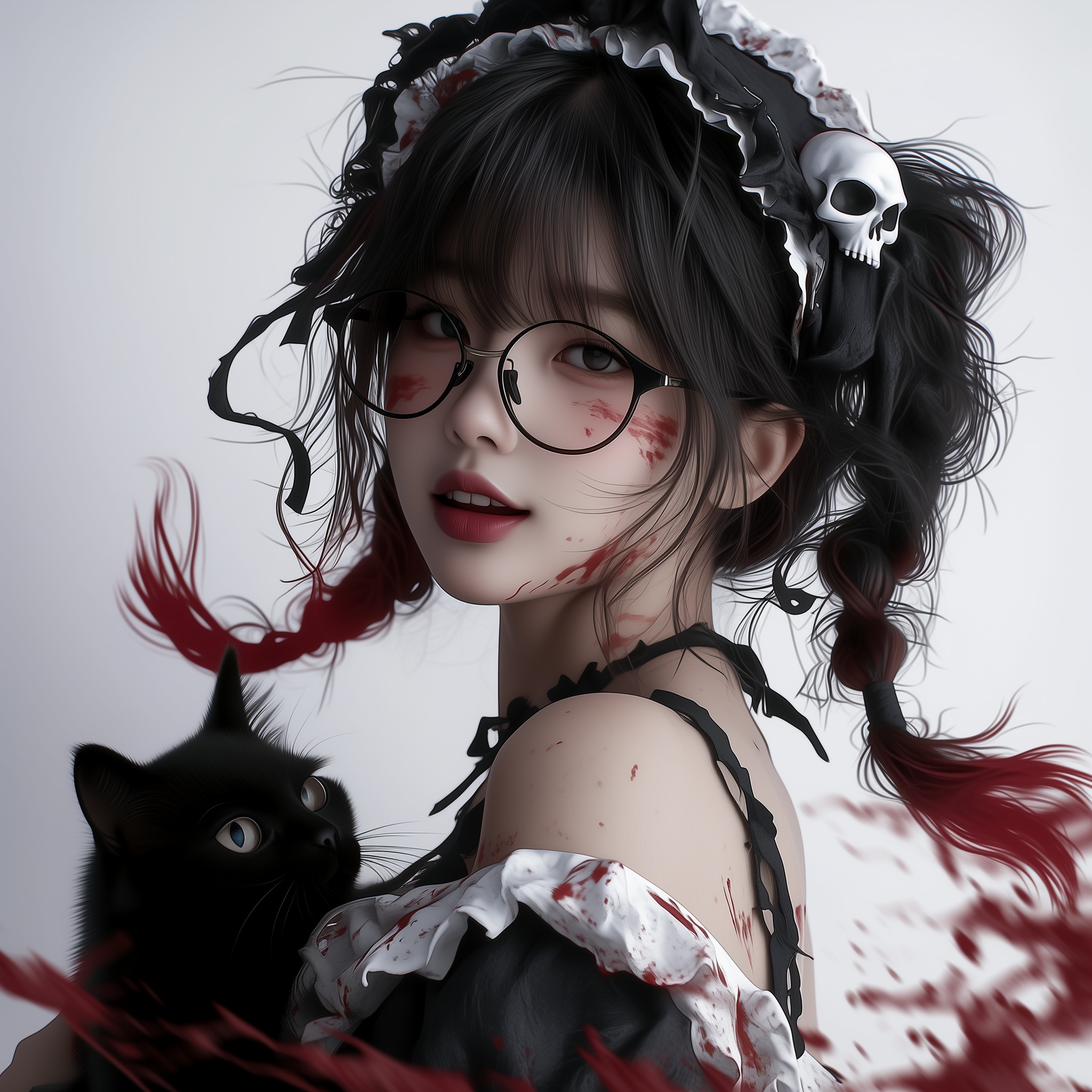メガネと三つ編みとゴスロリと