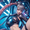 ロボットガール サイボーグガールにハマりました。ハロウィン版や着物、水着など作れたら色々、生成していきたいです 3枚目