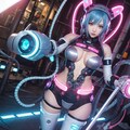 ロボットガール サイボーグガールにハマりました。ハロウィン版や着物、水着など作れたら色々、生成していきたいです 2枚目