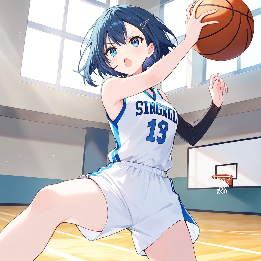 久しぶりのバスケットシュート
