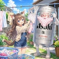 パンツを干すビール缶と小さな女の子 2枚目
