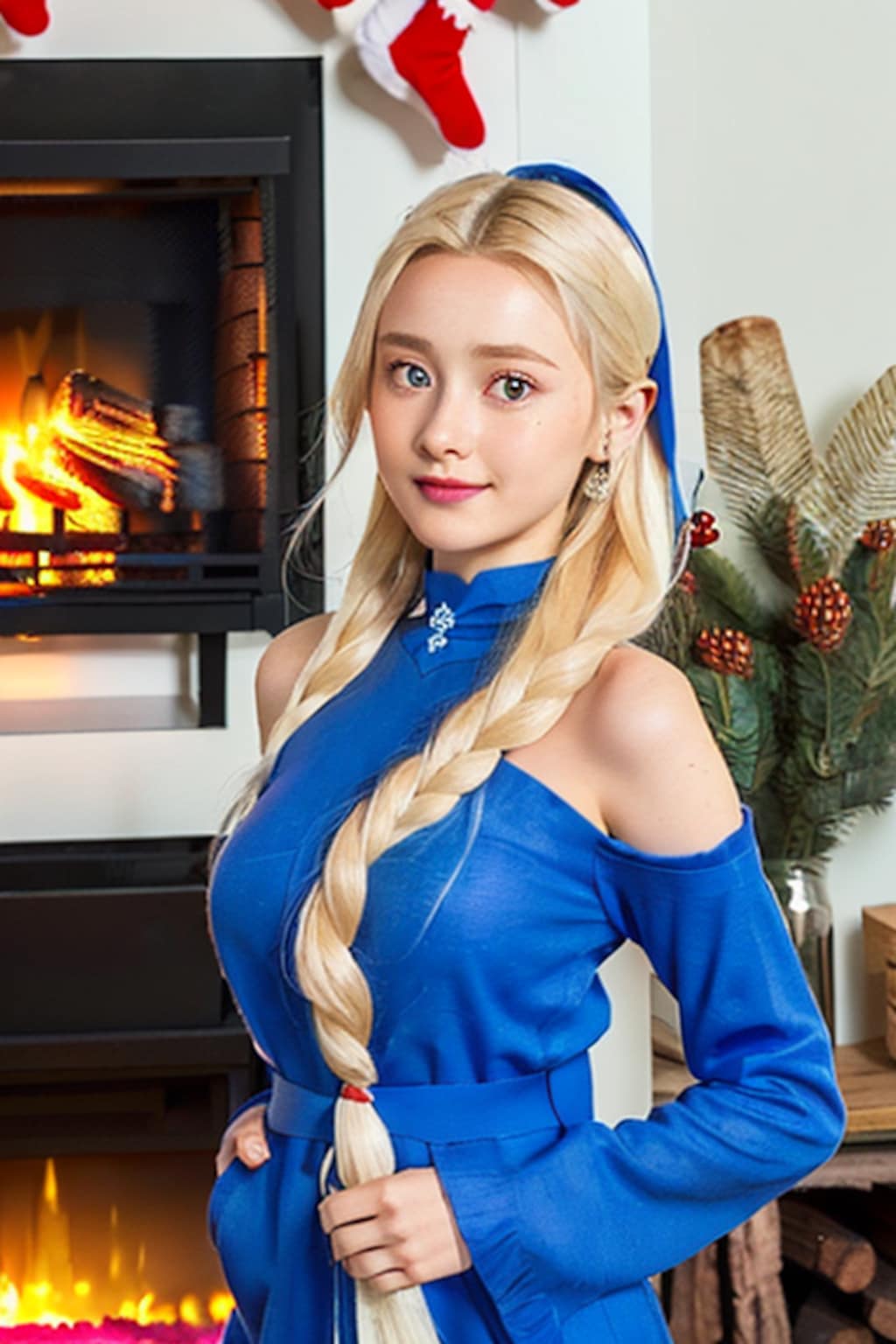 ユールログの暖炉