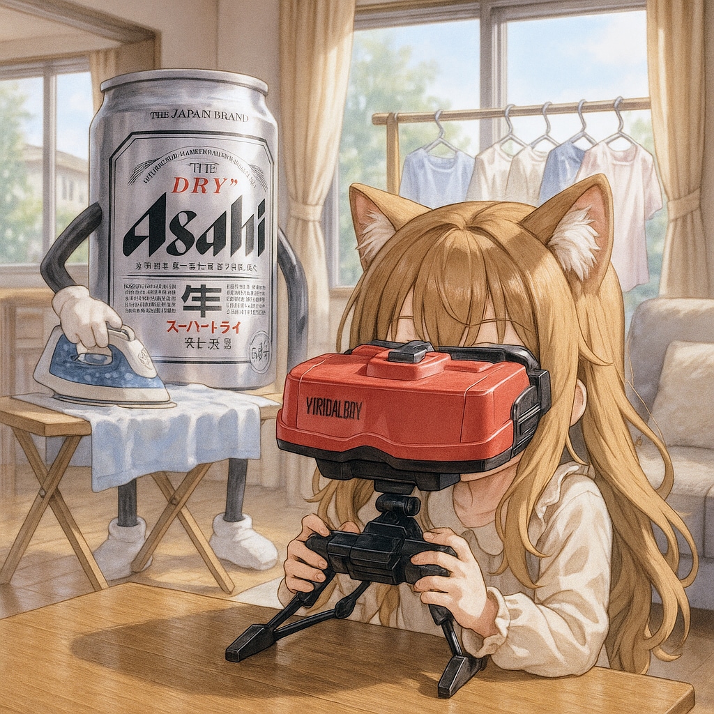 バーチャルボーイで遊ぶ小さな女の子