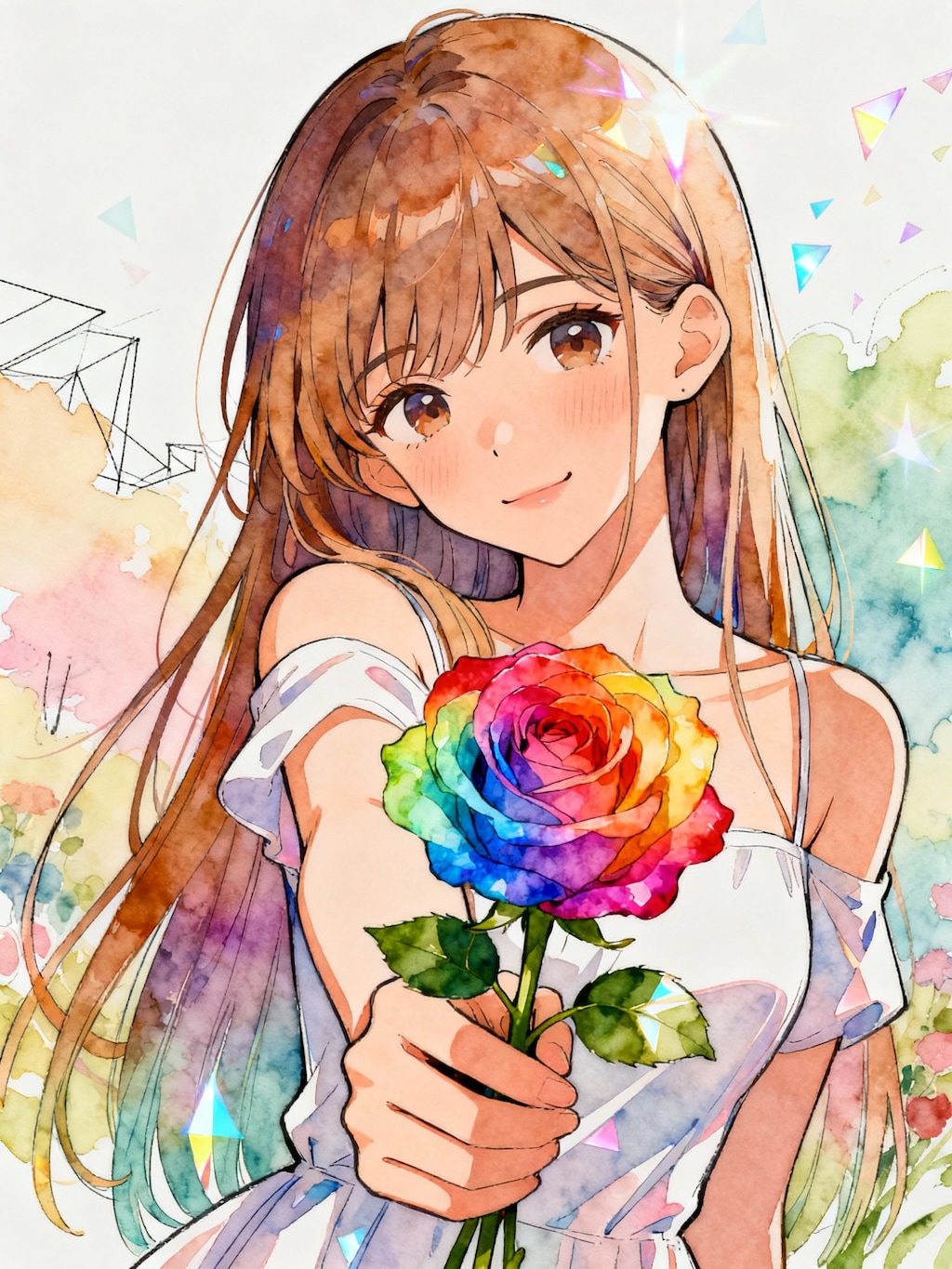 レインボーローズでお祝い