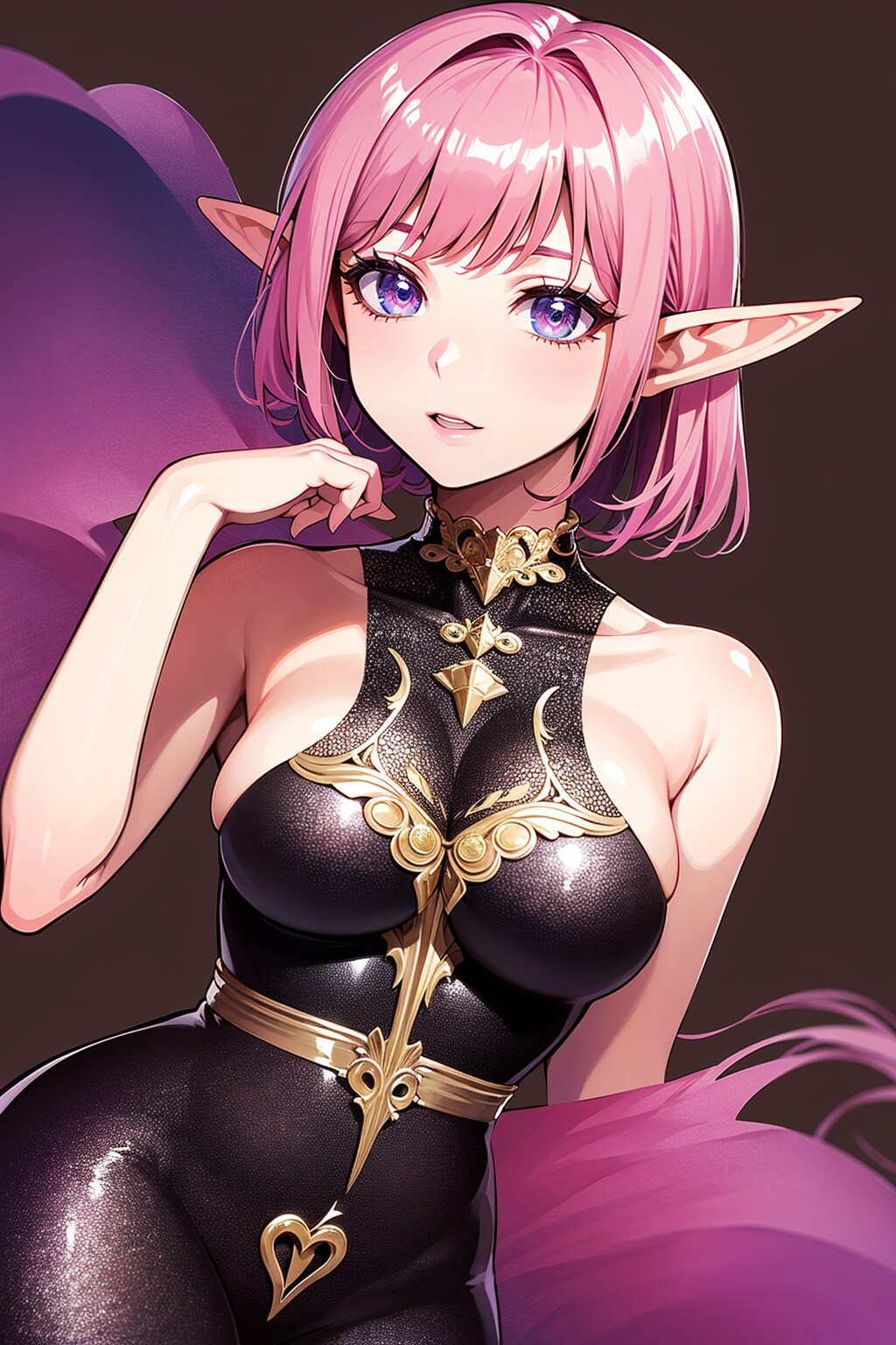 ピンクヘアのエルフ