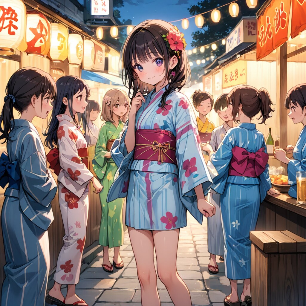 ミニ浴衣 | の人気AIイラスト・グラビア
