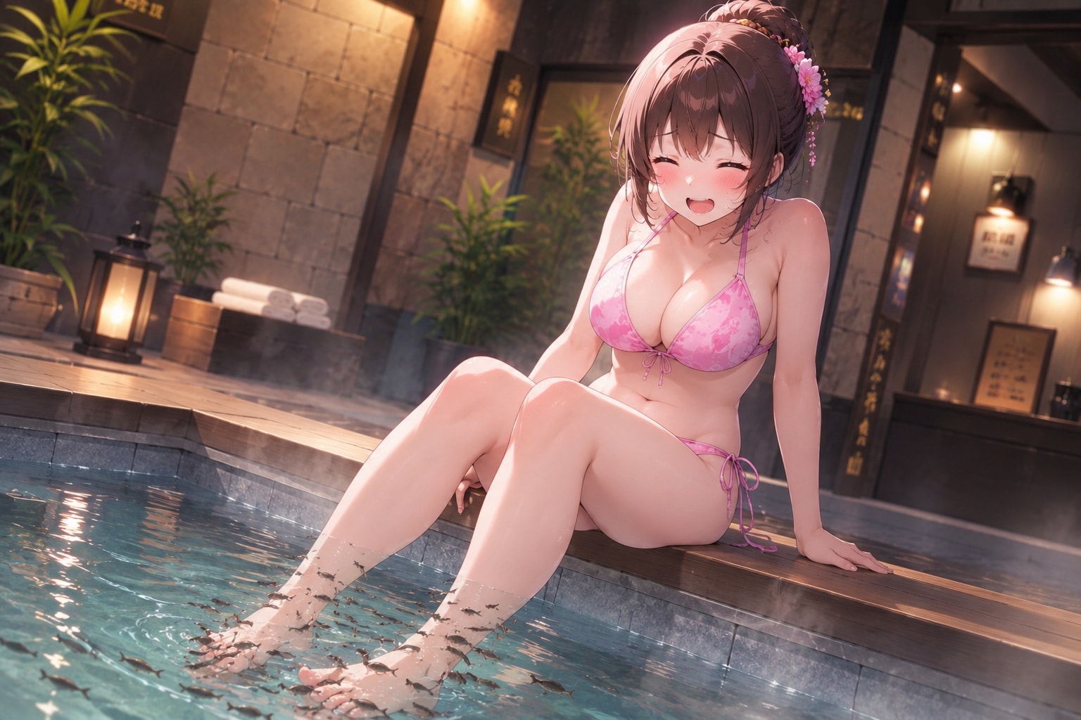 スパでドクターフィッシュの足湯に