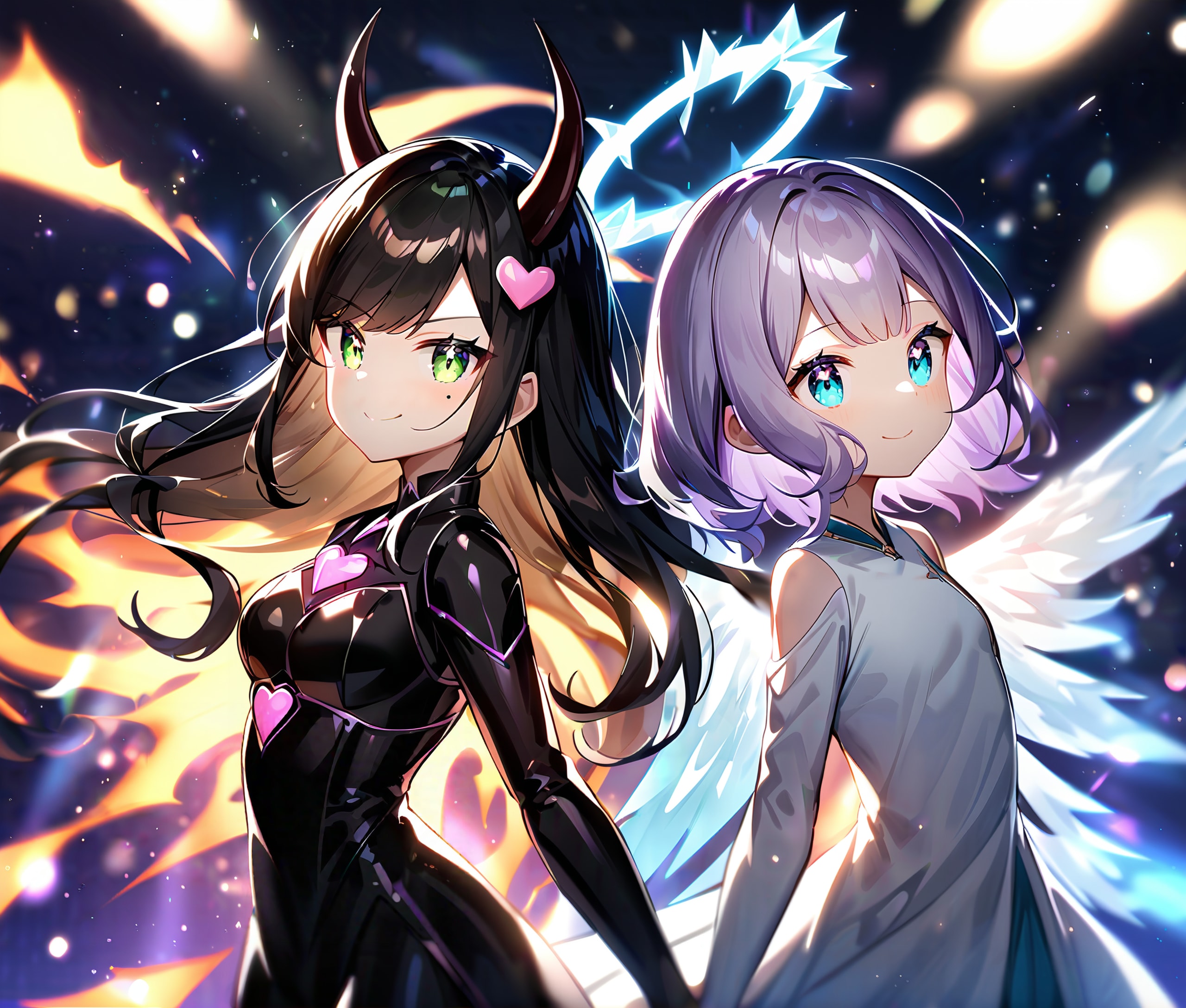 天使と悪魔なふたり | の人気AIイラスト・グラビア