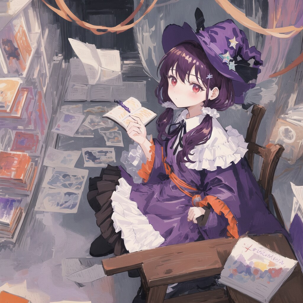 お勉強する魔法使いちゃん！