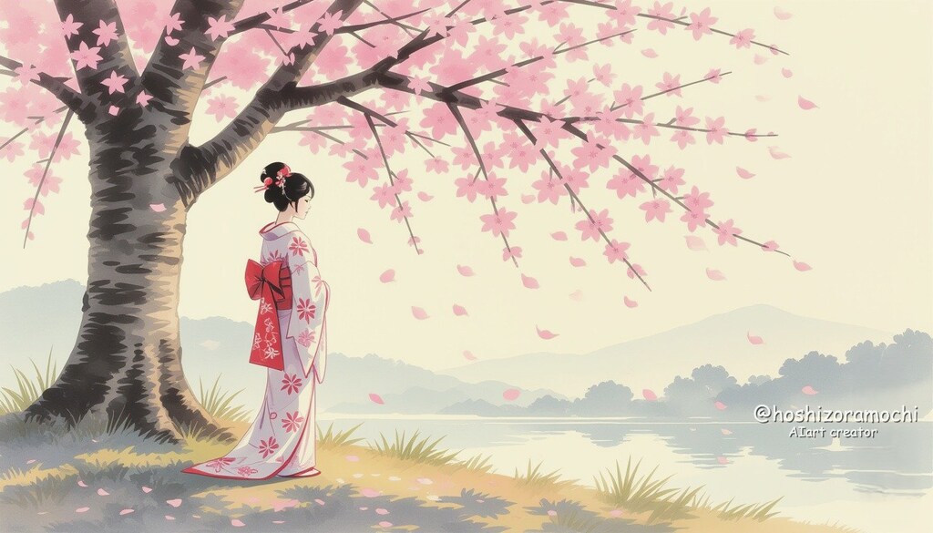 桜と少女、儚い午後 - Cherry Blossoms and a Girl, a Fleeting Afternoon