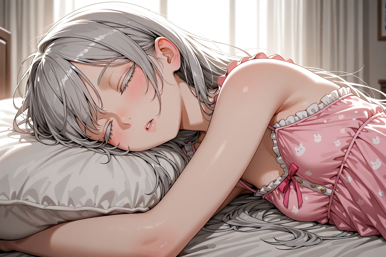 ベッドでパジャマ編 | の人気AIイラスト・グラビア