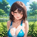 庭で水浴び 4枚目