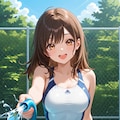 庭で水浴び 5枚目