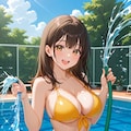 庭で水浴び 7枚目