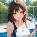 庭で水浴び 6枚目