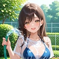 庭で水浴び 2枚目