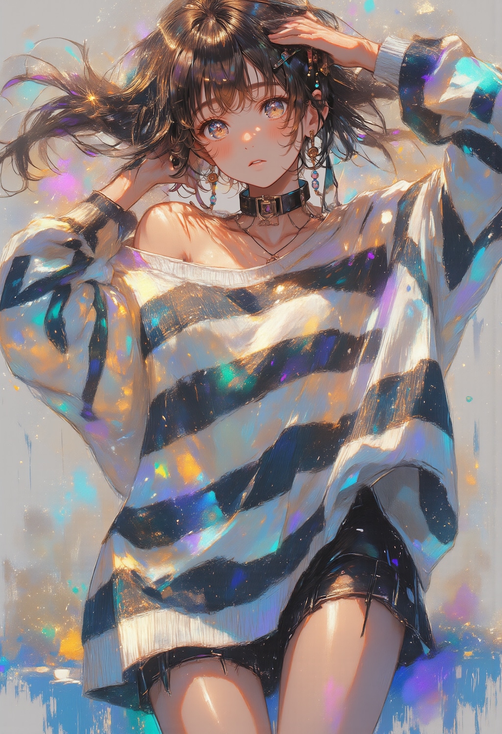 チョーカーとセーター