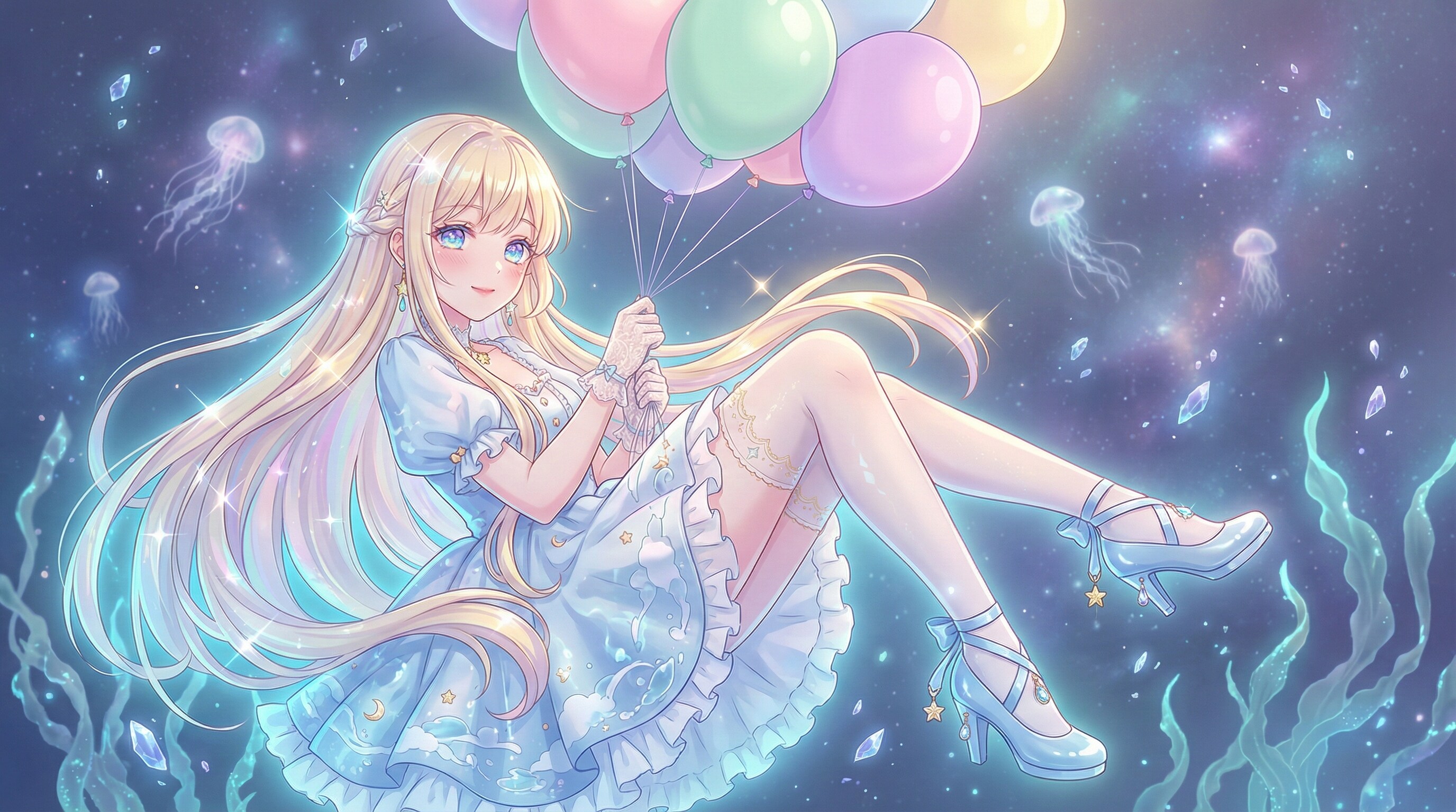 蒼夢の花冠を抱く少女 | の人気AIイラスト・グラビア