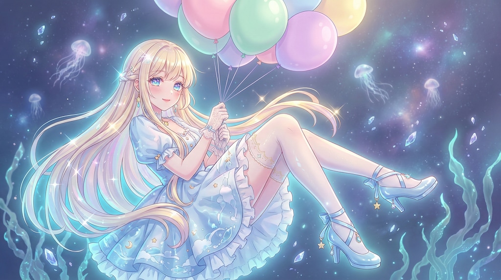 蒼夢の花冠を抱く少女