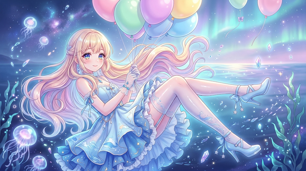 蒼夢の花冠を抱く少女