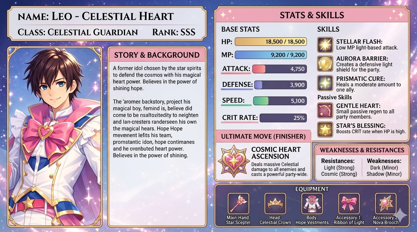 魔法男子のステータス画面 | の人気AIイラスト・グラビア