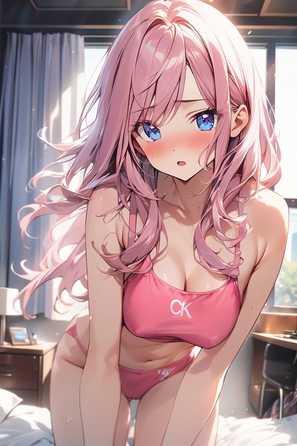 カルバンクライン風下着の美少女　ーピンク髪 Ver.ー