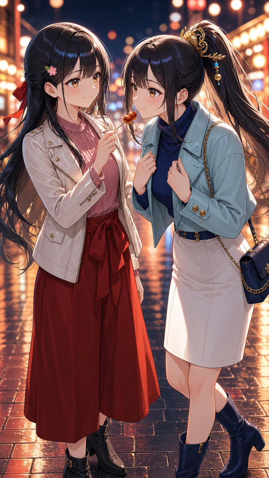 夜の街で、ひとくちどうぞ♪ | の人気AIイラスト・グラビア
